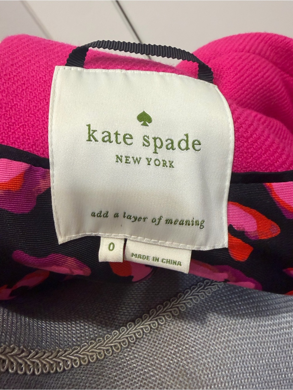 kate spade Fuchsia Bow-Collar Wool-Blend Coat - Picture 5 of 6